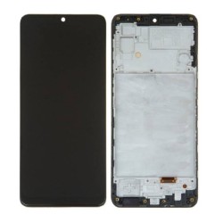 LCD Screen Display With Frame For Samsung Galaxy M22 Black | ORIGINAL