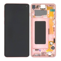 Samsung Galaxy S10 LCD Screen Display With Frame Pink - ORIGINAL
