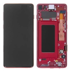 Samsung Galaxy S10 LCD Screen Display With Frame Red - ORIGINAL