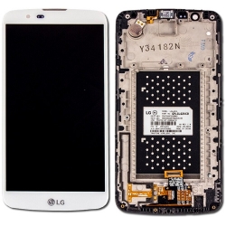 LG K10 2016 LCD Screen With Frame Module - White