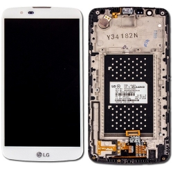 LG K10 2016 LCD Screen With Frame Module - White