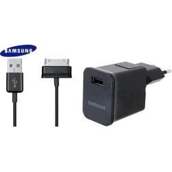Samsung Galaxy Tab Travel Charger With USB Cable Combo - Black