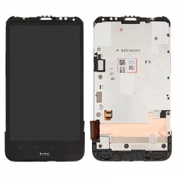 HTC Desire HD LCD Screen With Front Housing Module - Black
