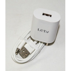 Leeco USB 5V / 2A Travel Charger With Cable Combo - White