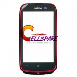 Nokia Lumia 610 Touch Screen With Frame Module - Red