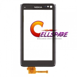 Nokia N8 Digitizer Touch Screen Module With Frame - Black