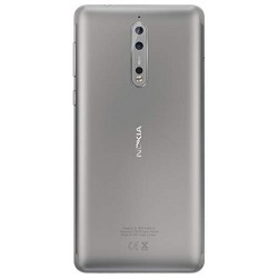 Nokia 8 Rear Housing Panel Battery Door - Silver Steel