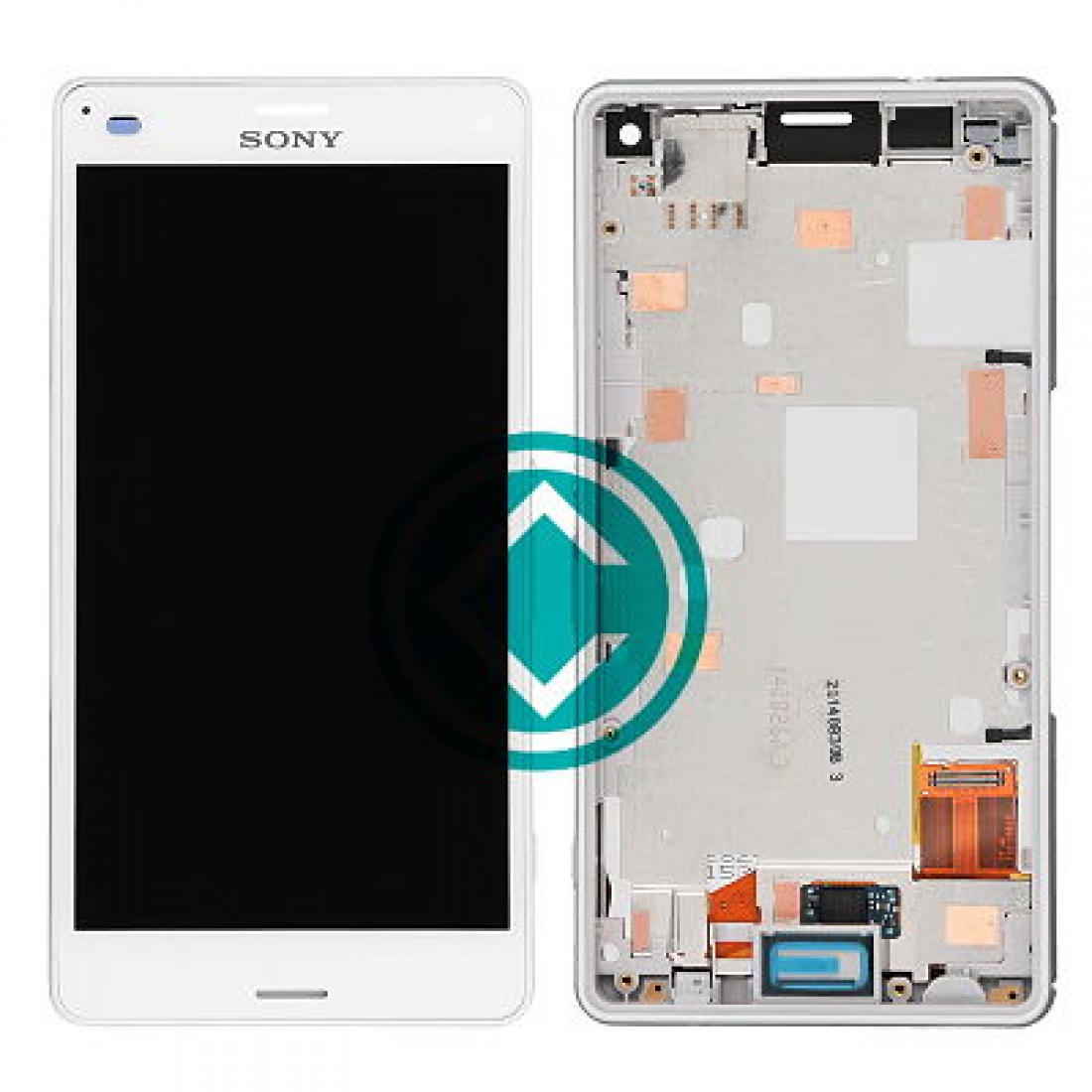 Ecran LCD - Sony - Xperia Z3 Compact - Blanc - Assemblé sans châssis - Remplacement - Téléphonie